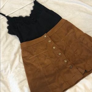Zara suede tan skirt